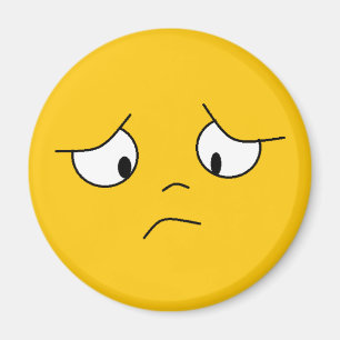 Orange Sad Face Face Magnet