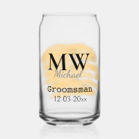 Orange sage green groomsman add name letter date b