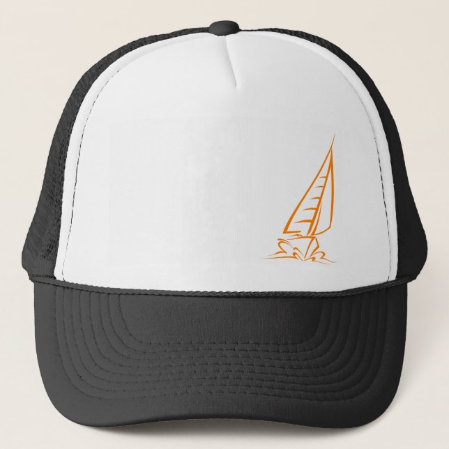 Orange Sailing Trucker Hat (Front)