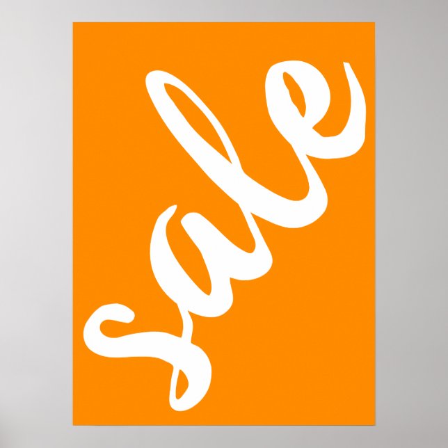 Orange Sale Sign, 18x24 Spring Summer Season Sale Poster (Front)