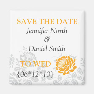 Orange Save The Dates Magnet