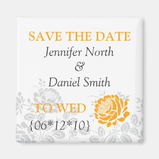Orange Save The Dates Magnet
