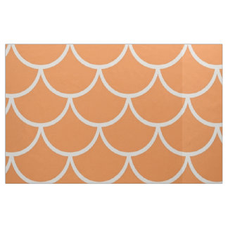 Orange scallop fabric Fish scale fabric Mermaid sc