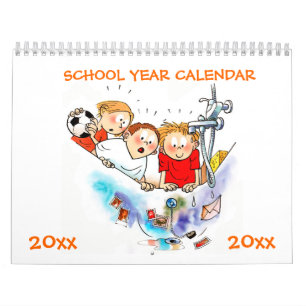 Orange School Year Calendar For Kids