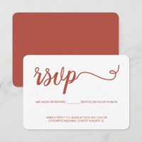 Orange Script RSVP without mailing Reserved Seat