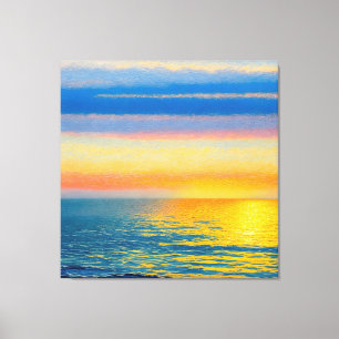 Orange Sea Sunset Canvas Print