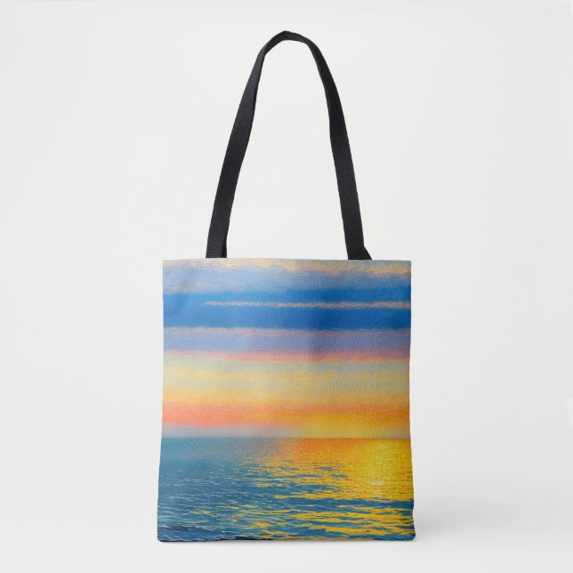 Orange Sea Sunset Tote Bag (Front)