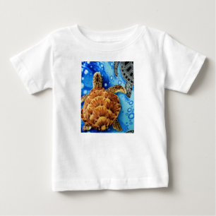 Orange Sea Turtle Plush Toy Baby T-Shirt