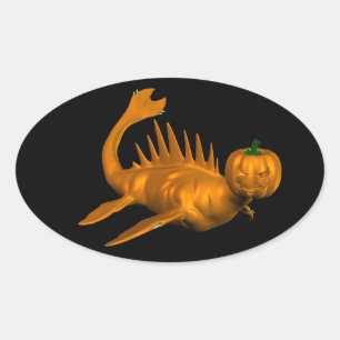 Orange Seadragon Oval Sticker