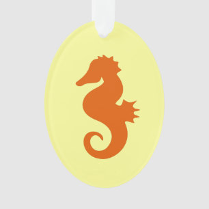 Orange Seahorse Ornament