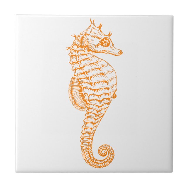 Orange Seahorse Tile (Front)