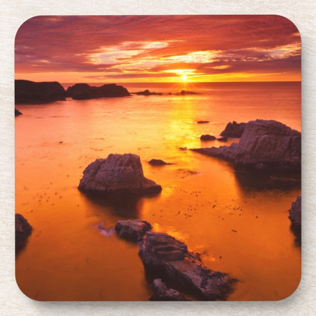 Orange seascape, sunset, California Coaster (Front)