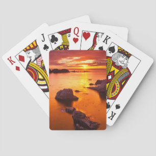 Orange seascape, sunset, California Playing Cards