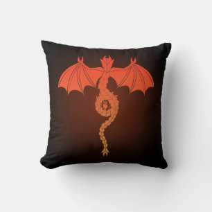 Orange Serpent Dragon Cushion