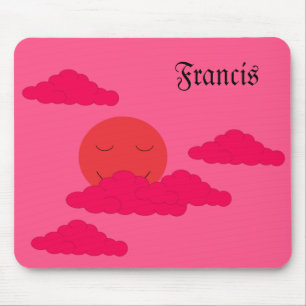 Orange Setting Sun in Red Sky: Mouse Pad