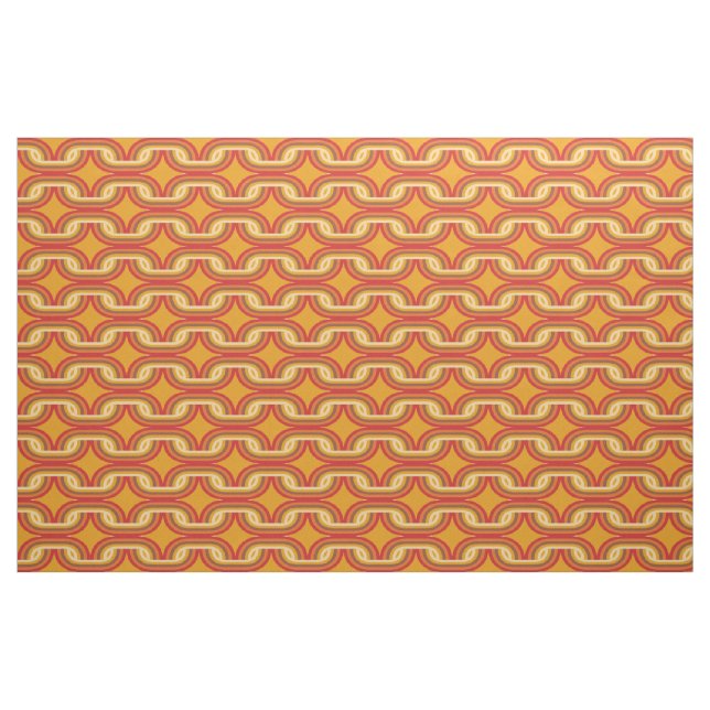 Orange seventies chain  pattern fabric (Fat Quarter)