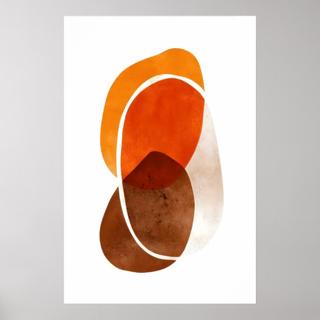 Orange Shapes Art Print Layered Rounded Forms (Front)