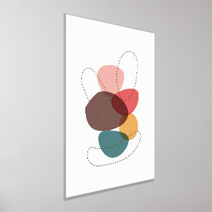 Orange Shapes Artistic Modern Composition 3 Foil Prints