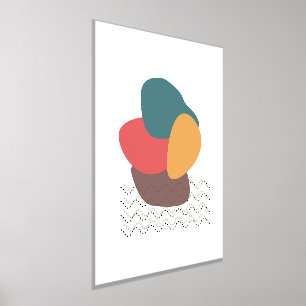 Orange Shapes Artistic Modern Composition 4 Foil Prints