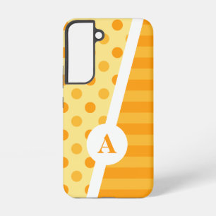 Orange Sherbet Polka Dot and Stripe Pattern Samsung Galaxy Case