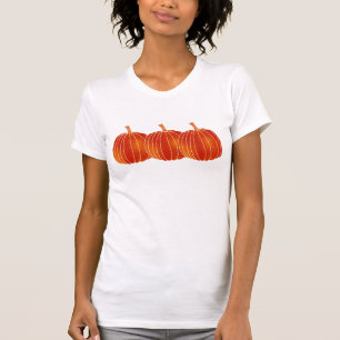Orange Shiny Fall Halloween Autumn Pumpkins Custom T-Shirt