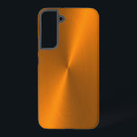 Orange shiny faux metal samsung galaxy case<br><div class="desc">Orange shiny faux metal print design. A photo design of a gradient metal shining surface.</div>