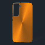Orange shiny faux metal samsung galaxy case<br><div class="desc">Orange shiny faux metal print design. A photo design of a gradient metal shining surface.</div>