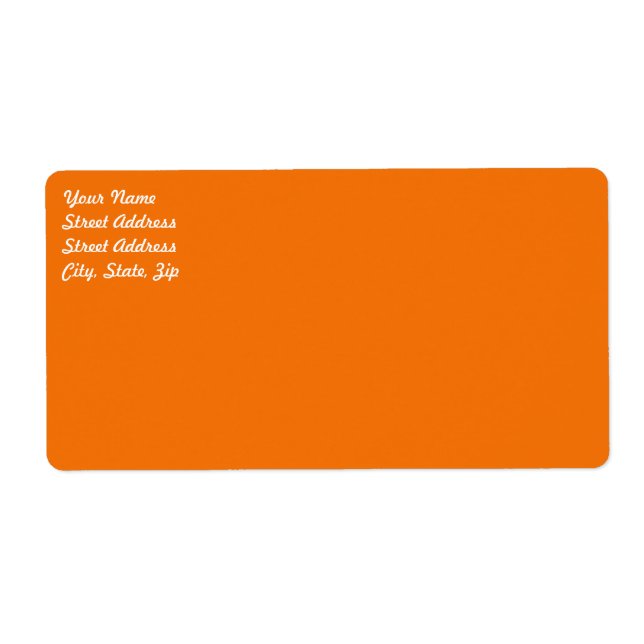 Orange  Shipping Label (Front)