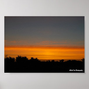 Orange Silhouette Skyline Poster