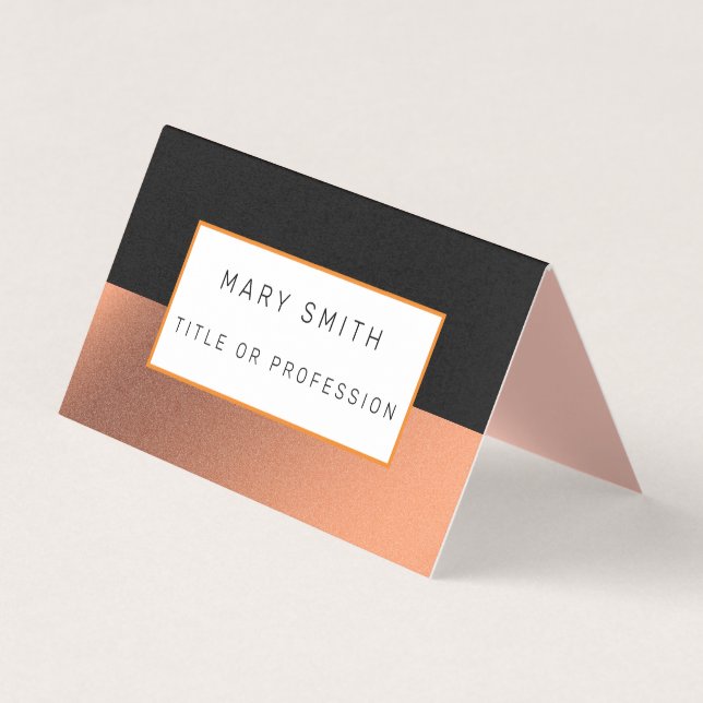 Orange Silver Black Luxury Business Card (Front)