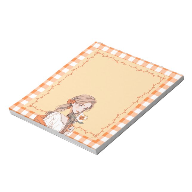 Orange Simple Cute Anime Boho Notepad (Rotated)