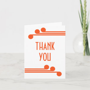 Orange Simple Deco Chic Thank You Card