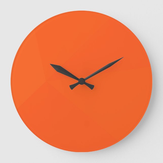 Orange, simple, modern, cool, trendy geometric art large clock (Front)