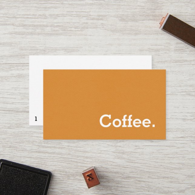 Orange Simple Word Dark Loyalty Coffee Punch-Card Card (Front/Back In Situ)