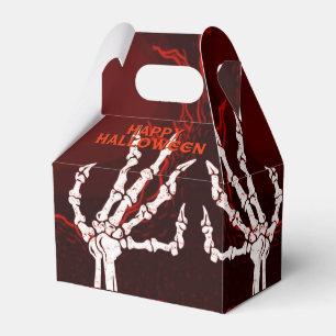 Orange Skeleton Hands Gable Favour Box