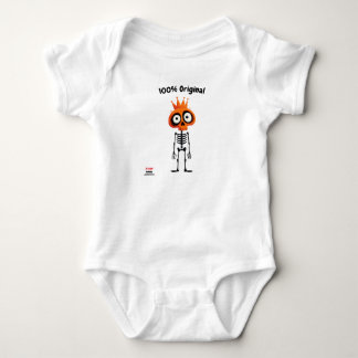 Orange Skeleton with Crown | Fun Unisex Style Baby Bodysuit