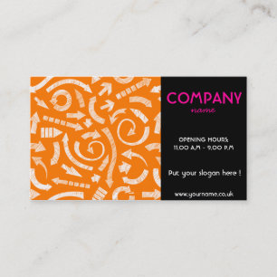 Orange Sketchy Arrows Business Card