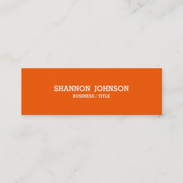 Orange Skinny and Simple Custom business card (Front)