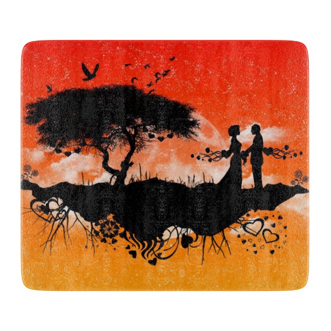 Orange Sky Romance - Cutting Board (Front)