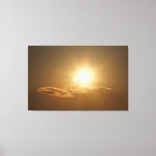 Orange Sky with Sun and Clouds Canvas Print