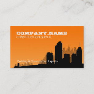 Orange Skyline Construction Business Card