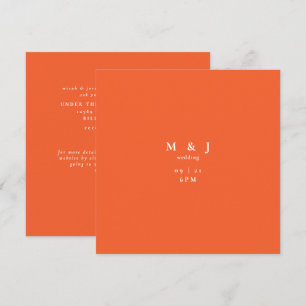 Orange Sleek & Simple Modern Square Wedding Invitation