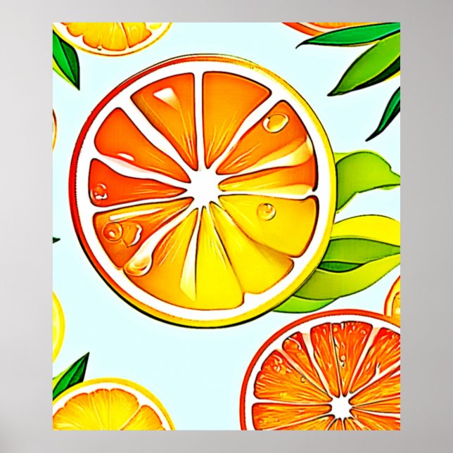 Orange Slice: Citrus Art Poster (Front)