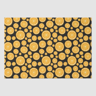 Orange Slice Citrus Fruit Black Tissue Paper
