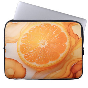Orange Slice Citrus Swirl Laptop Sleeve