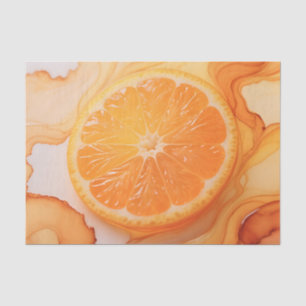 Orange Slice Citrus Swirl Tissue Paper