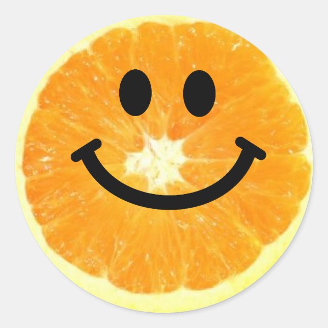 Orange Slice Classic Round Sticker (Front)