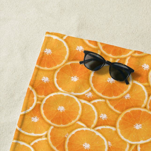 Orange Slice Digital Montage Beach Towel (In Situ)
