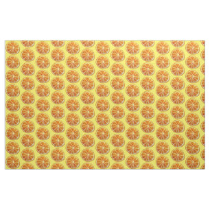 Orange slice fruit art citrus watercolour pop art fabric