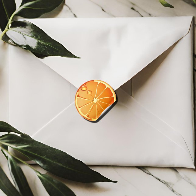 orange slice no2 classic round sticker (Creator Uploaded)